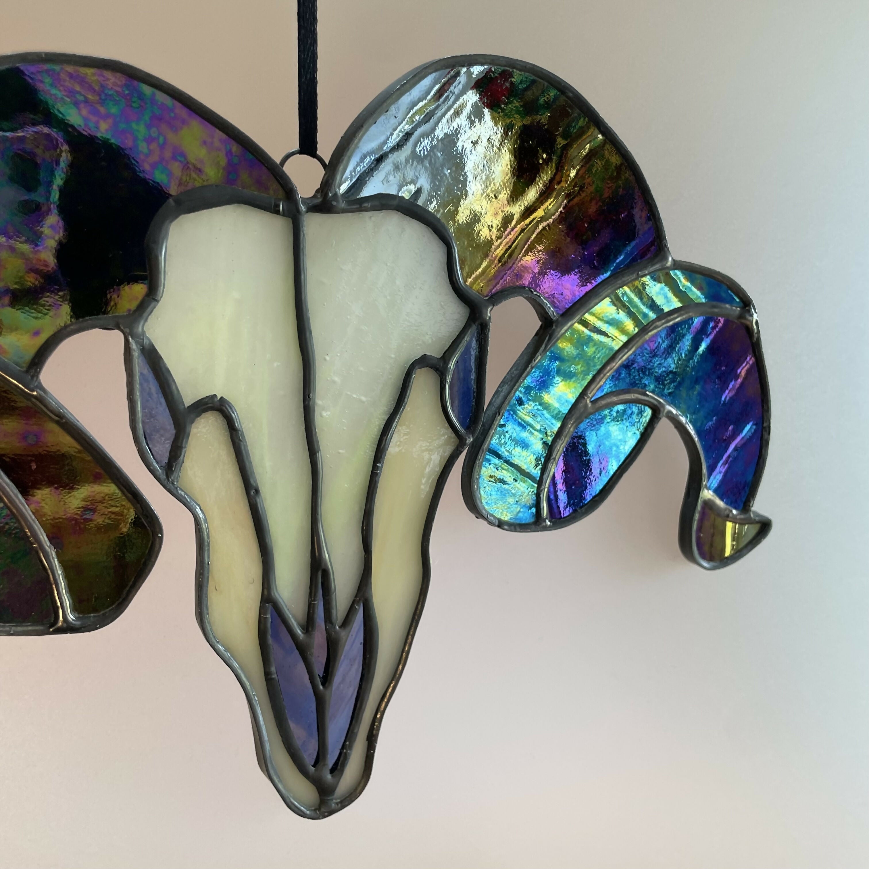 Stained Glass Sheep Skull