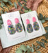 Funky Pattern Collection - Pink Dangle Polymer Clay Earrings
