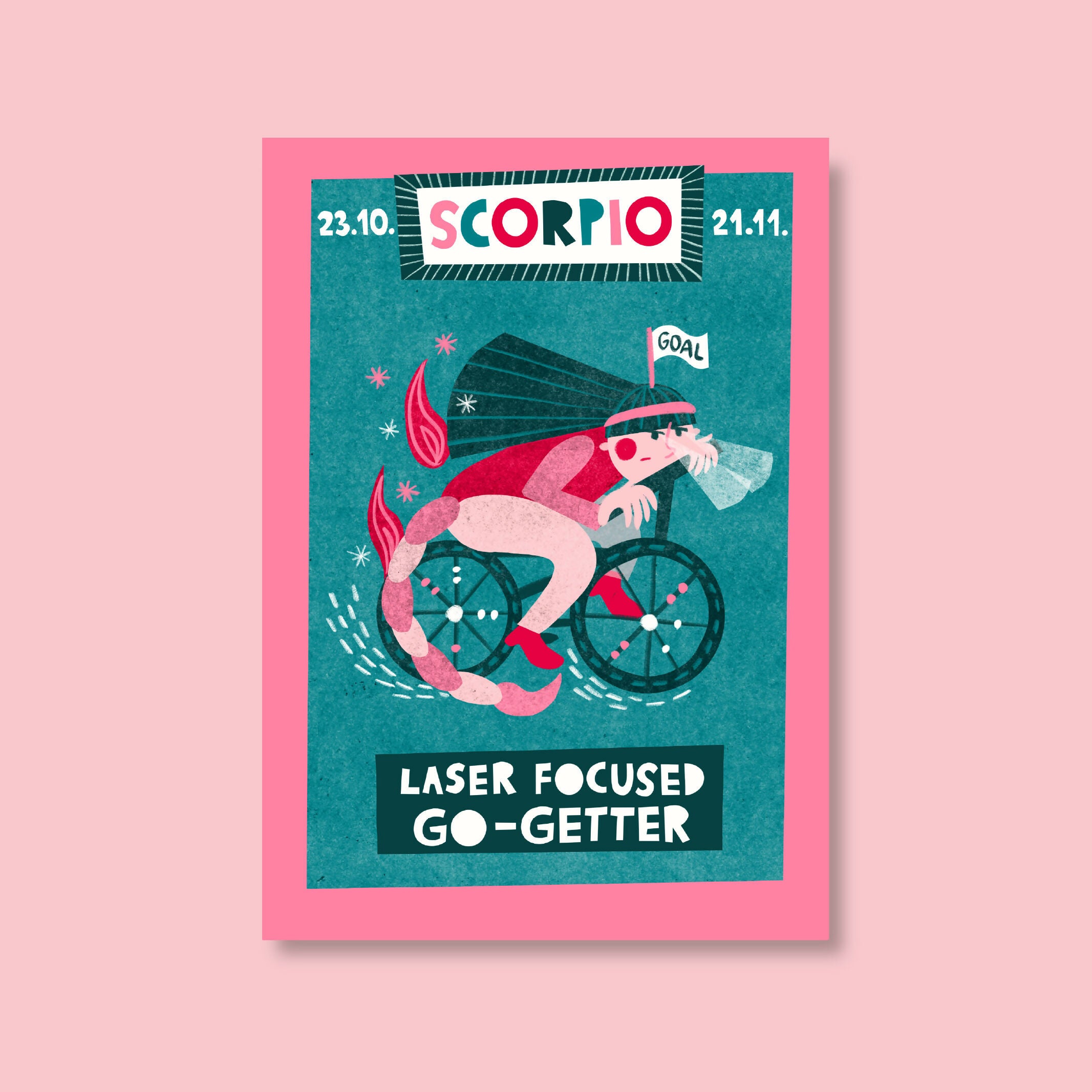 Fun Motivational Illustrated Zodiac Print - Scorpio