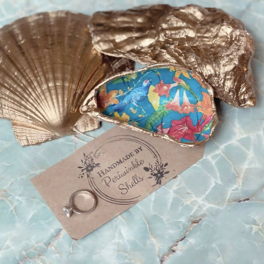Handcrafted Blue Bird Oyster Shell | Unique Coastal Decor | Art & Soul

