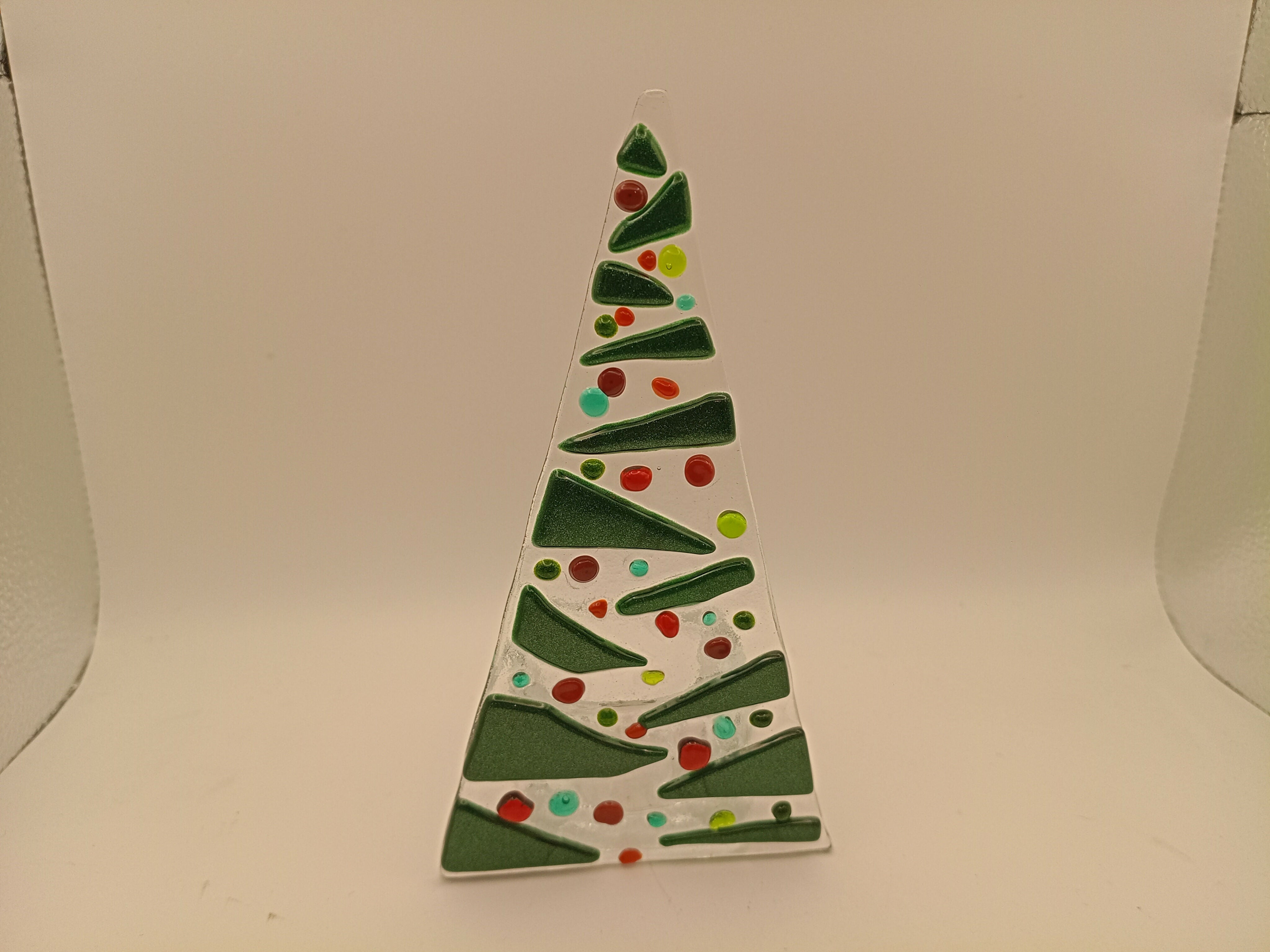 Fused Glass Christmas Tree Tealight