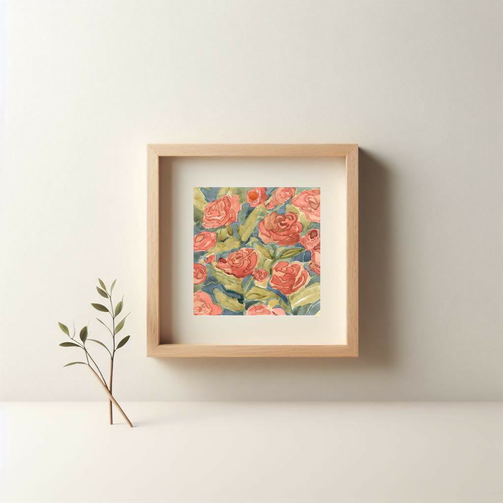 'Roses' - 6x6 Giclée Print
