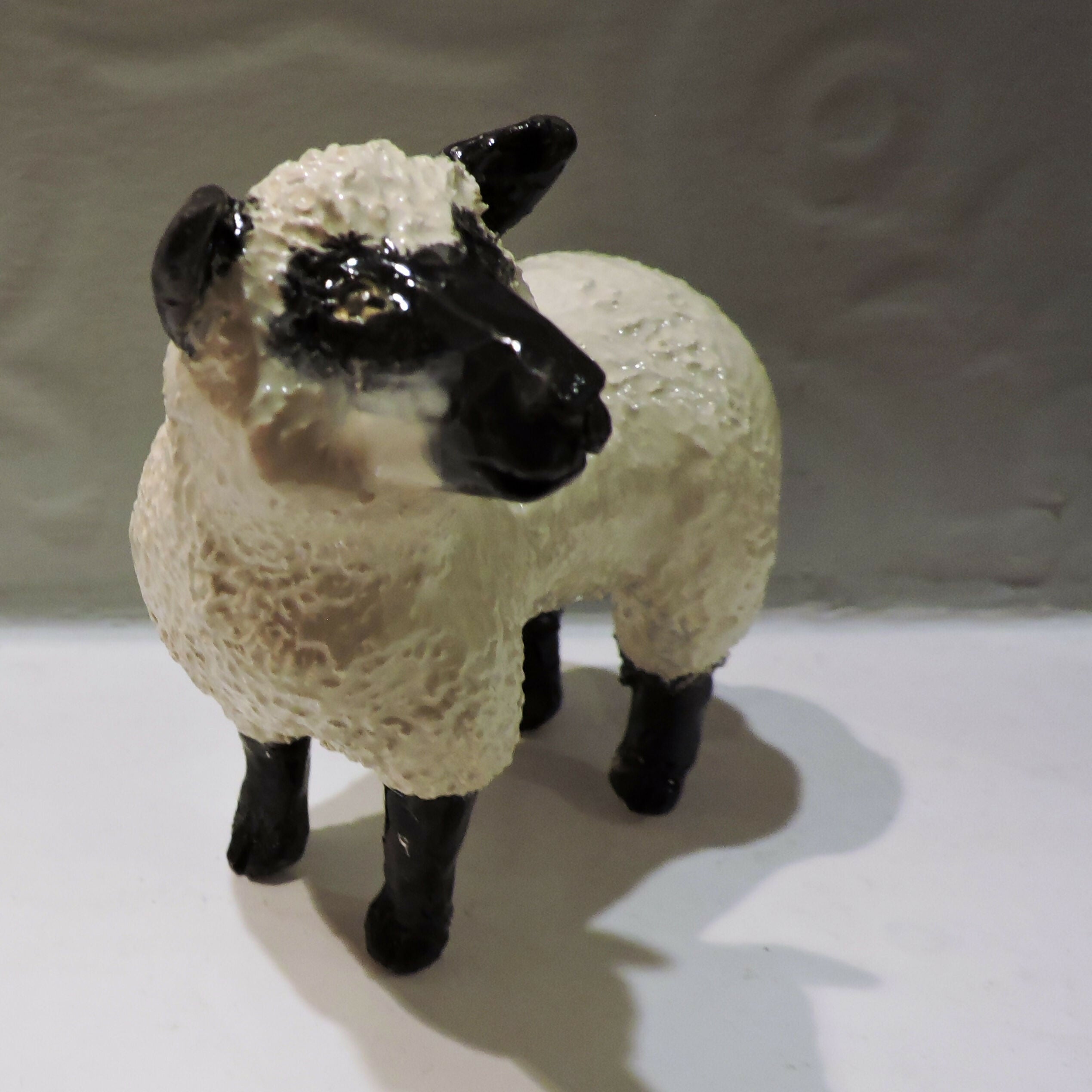 Ceramic Fluffy sheep sculpture