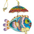 Fish with Umbrella Glass Wall Art
