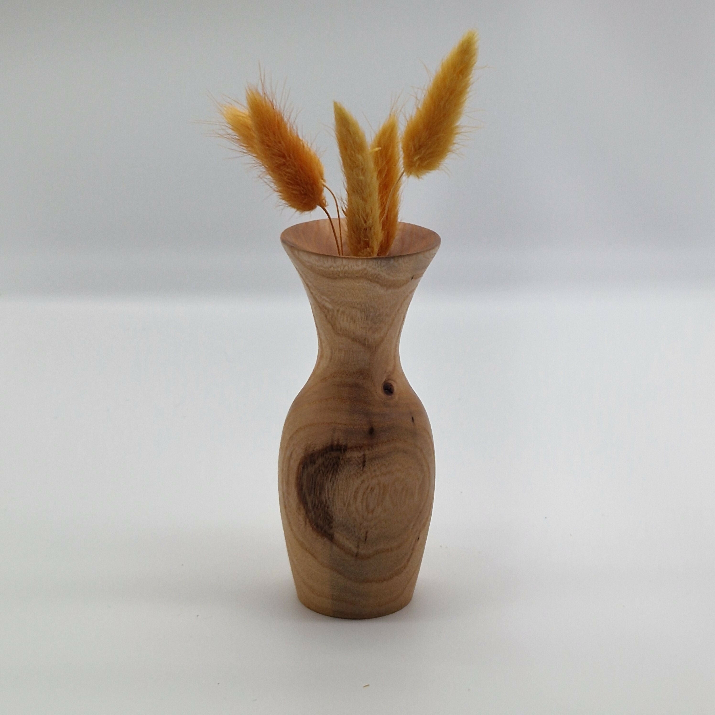 Hand Turned Bud Vase made from Elm Wood