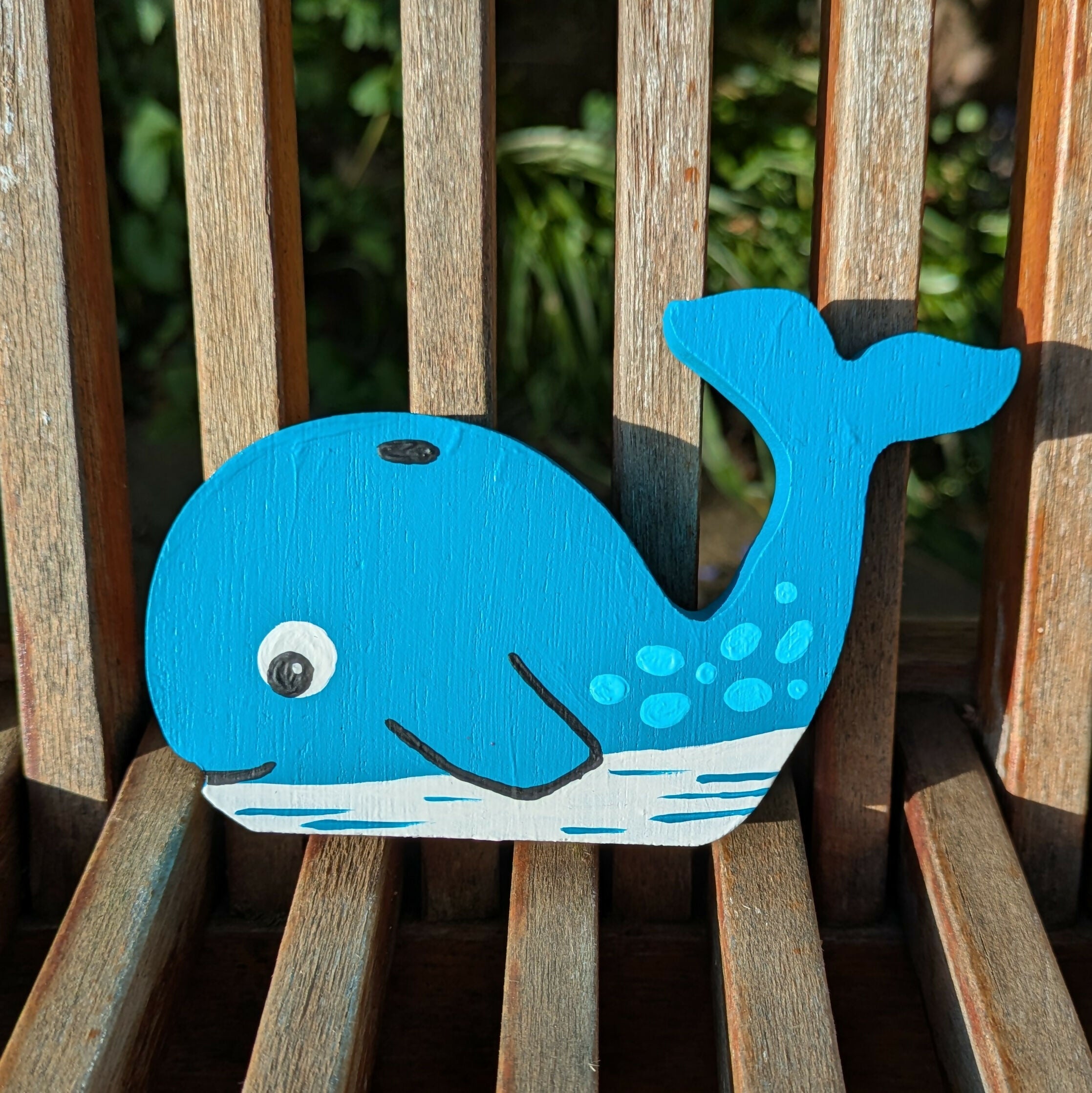 Hand Painted Wooden Whale