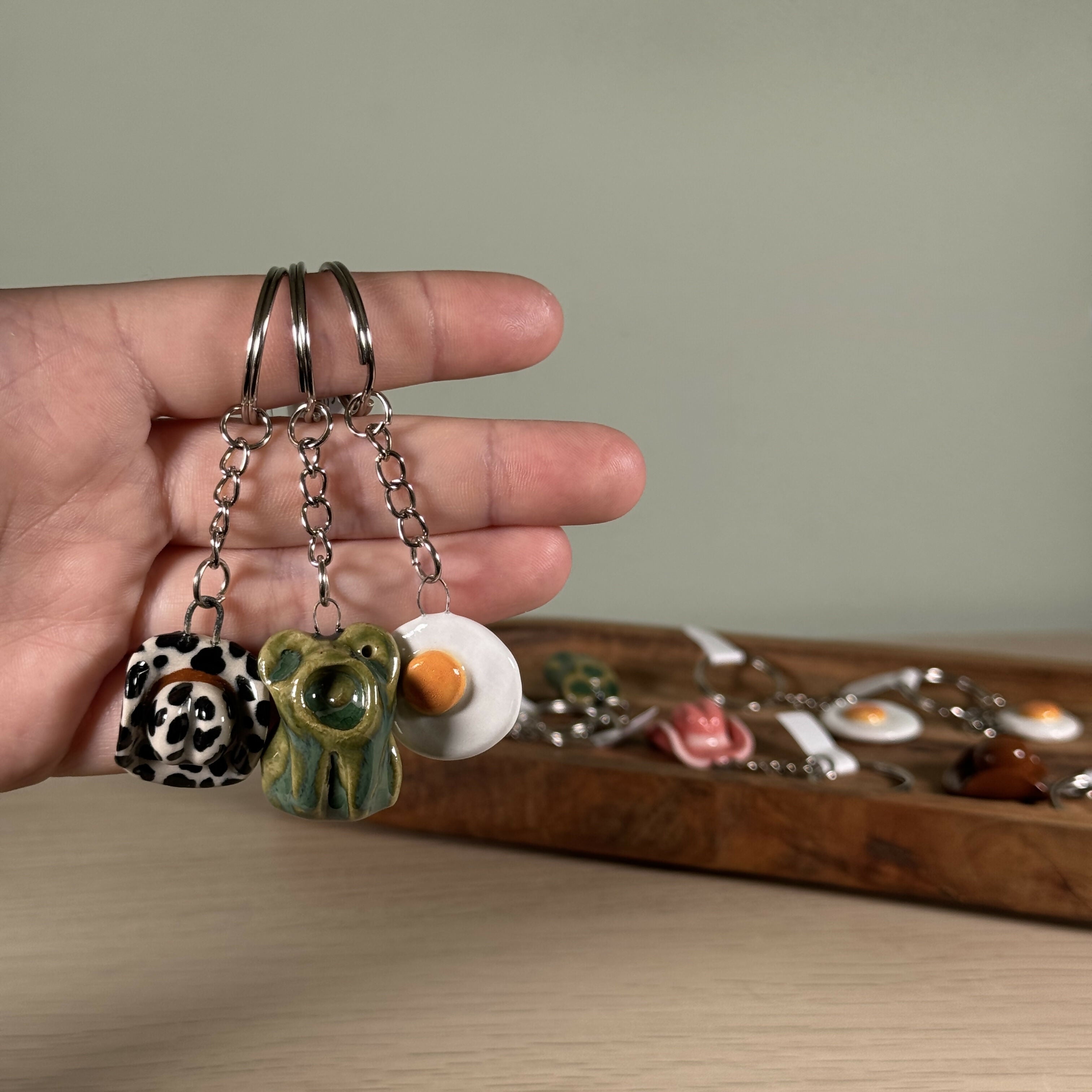 Cowboy Hat Keyring, Handmade from Stoneware Clay