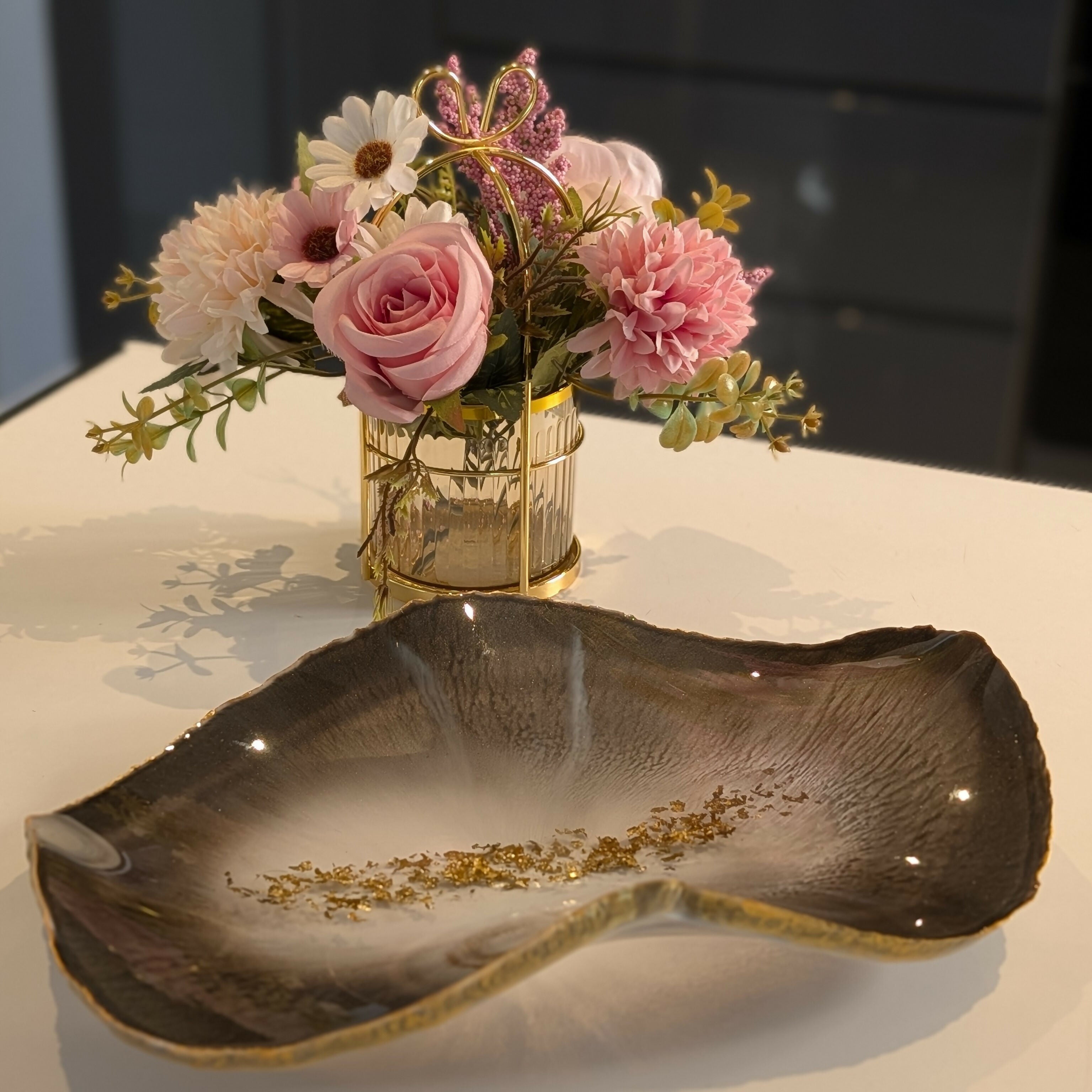 MULTI COLOUR HANDCRAFTED RESIN TRINKET DISH