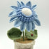 Pastel Coloured Crochet Sunflower in Scallop Trimmed Pot