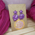 Purple Disco Ball Polymer Clay Earrings With Star Detail