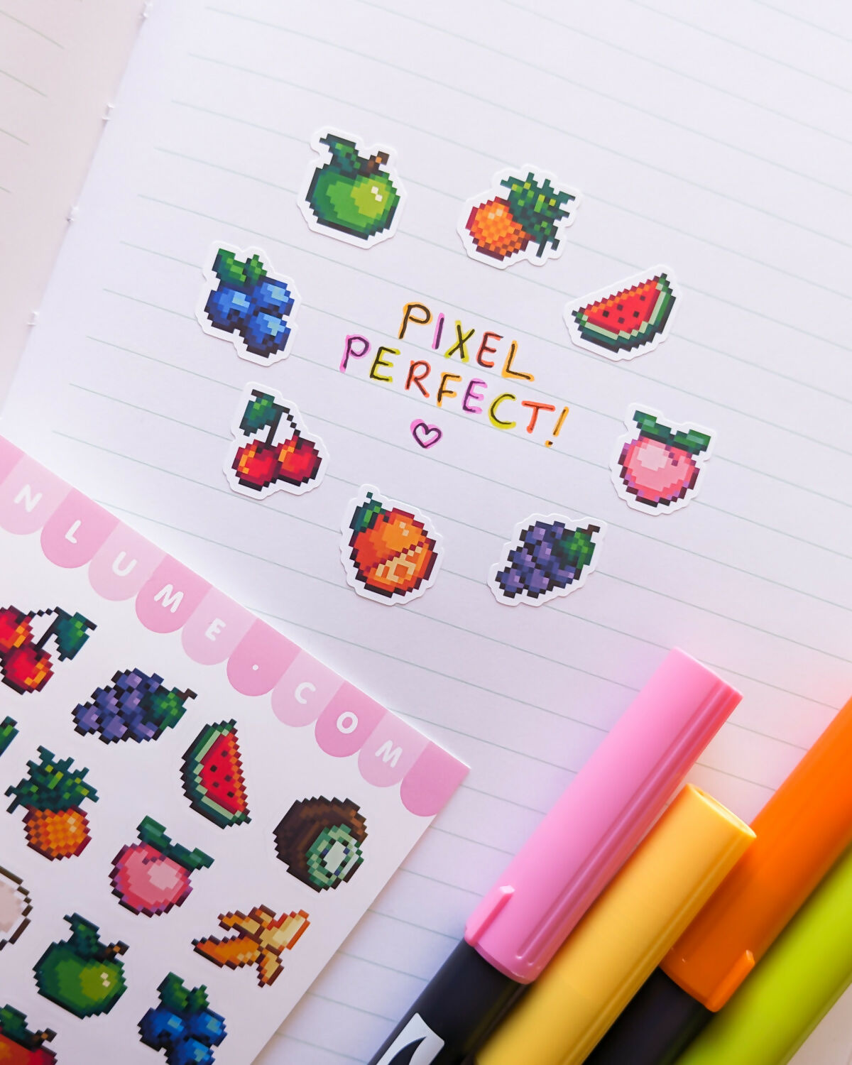 Vinyl Sticker Sheet - Pixel Fruits