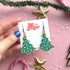 Polka Dot Christmas Tree Dangle Earrings