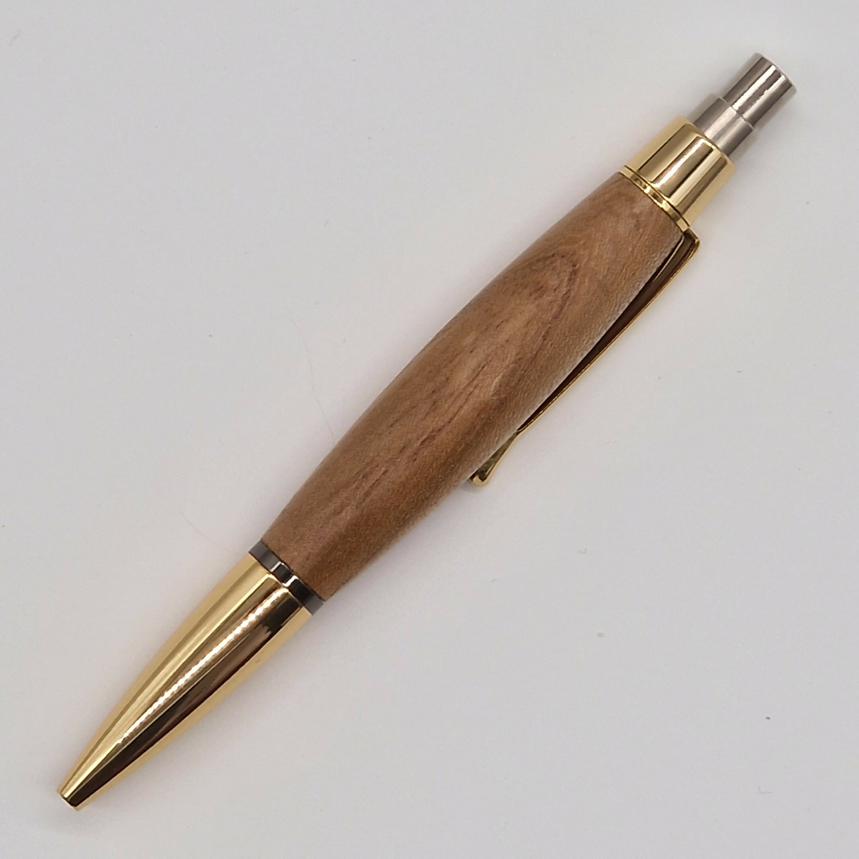 Hand Turned Click Pen made from Elm Wood