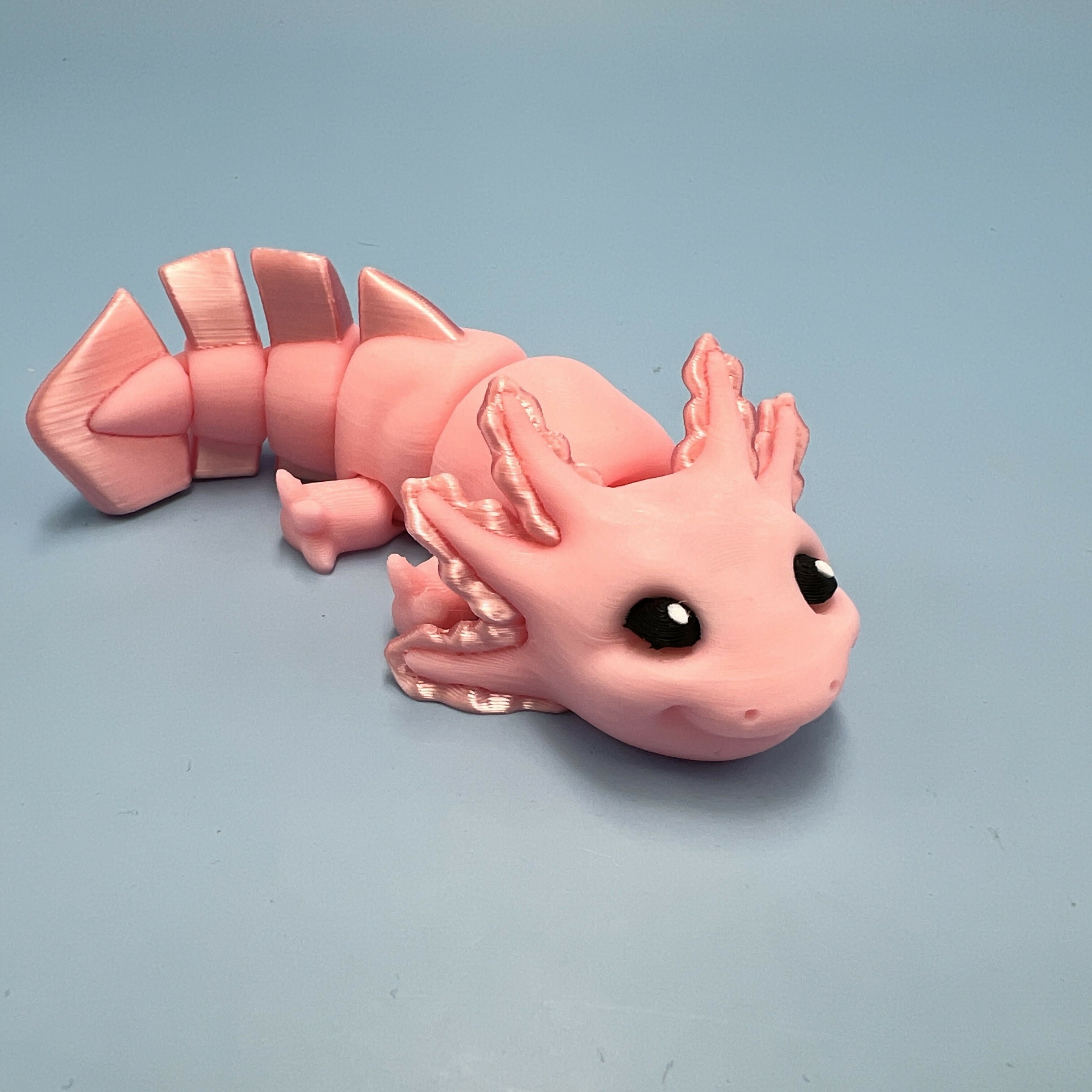 3D Printed SMALL: Articulated Sensory Fidget Animals friends Axolotl (Pink) 11cm
