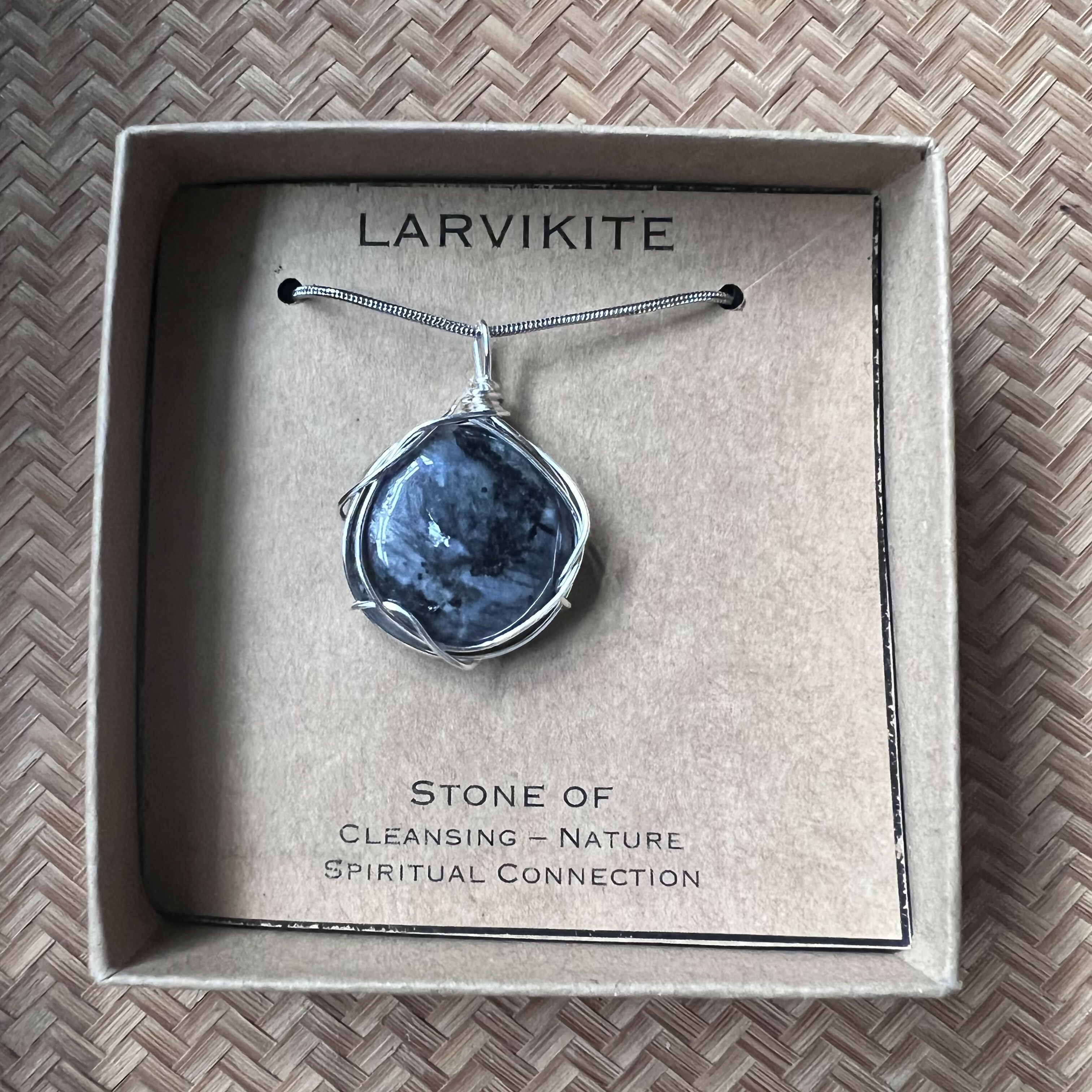 Larvikite Wire Wrapped Pendant