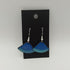 Dark and Light Blue Fan Enamel Earrings