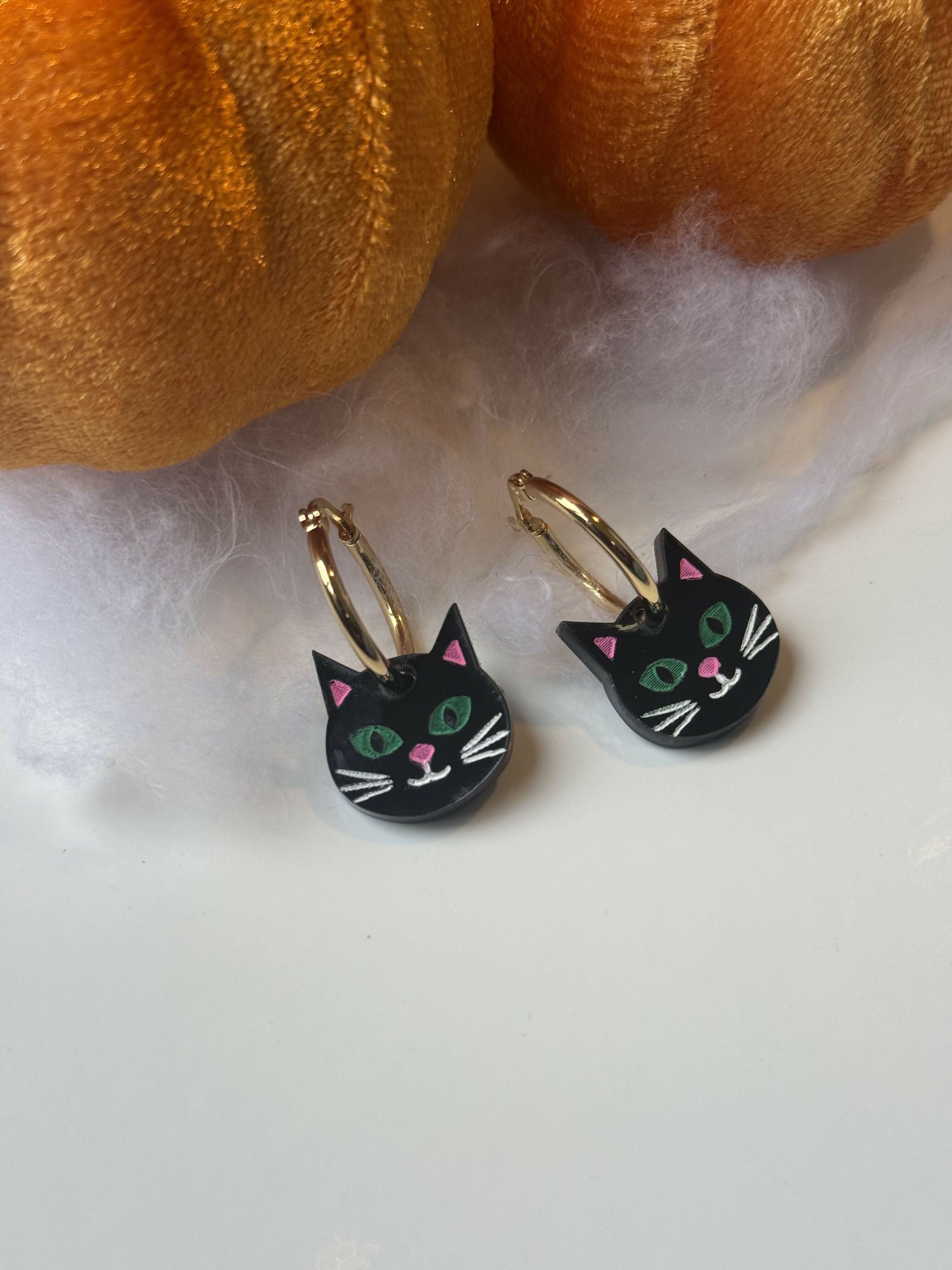 Cute cat face hoops