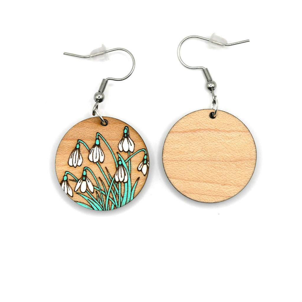 Snowdrops Dangle Earrings (Maple)