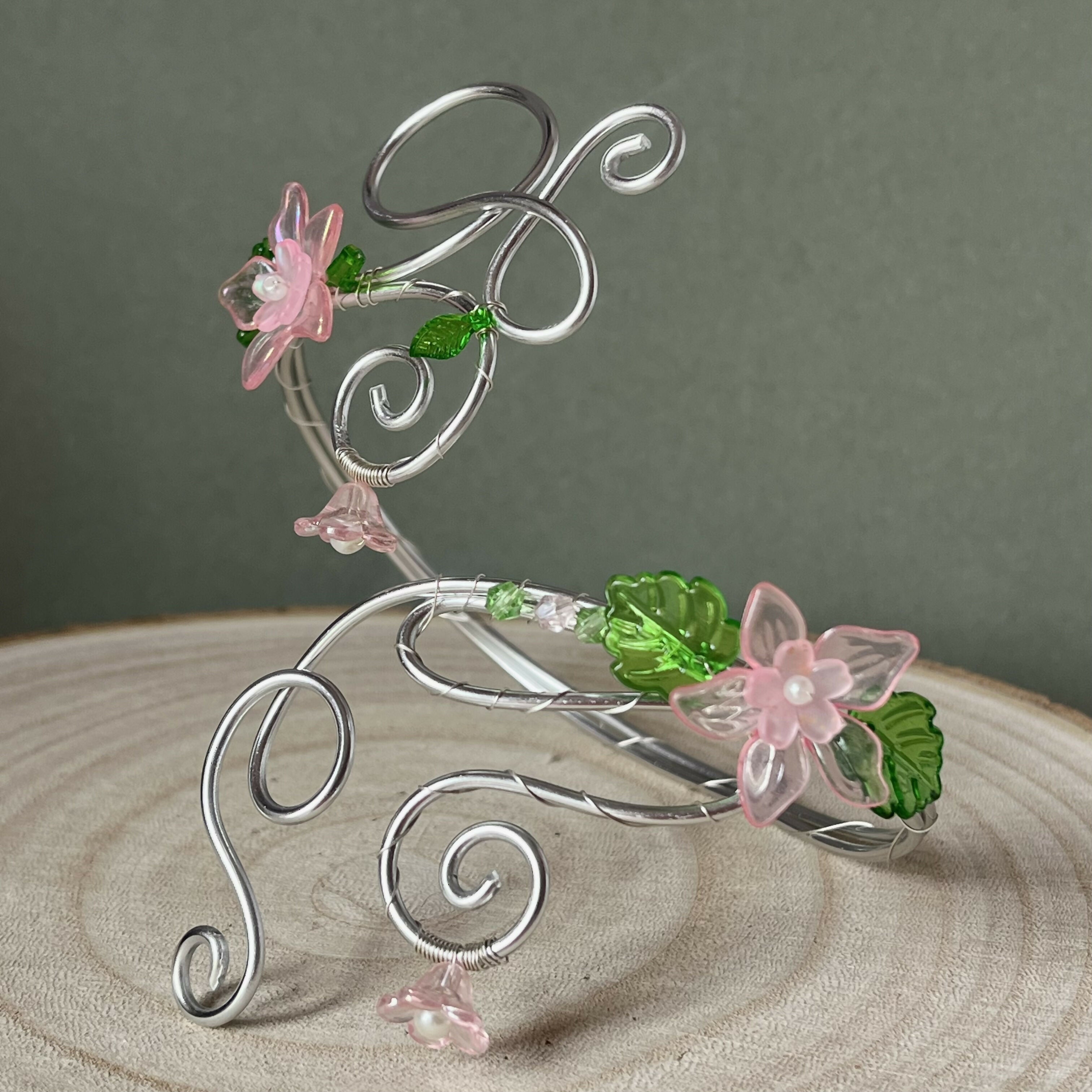 Flowery Fairy Adjustable Aluminium Arm Cuff In Silver