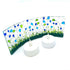 Small Fused Glass Curve With Flower Meadow Design (Blue & Green)