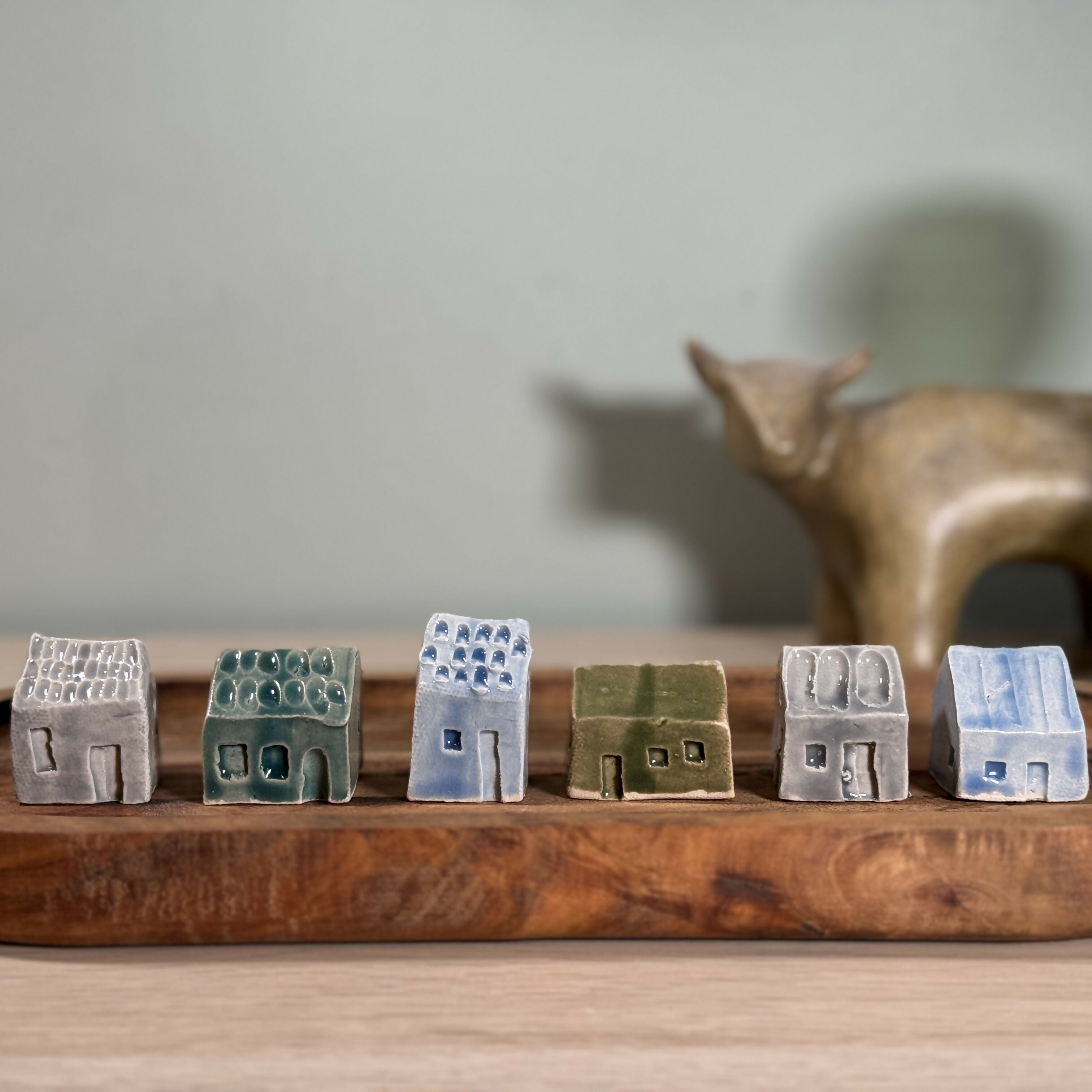 Miniature Ceramic Houses, Handmade from Stoneware Clay