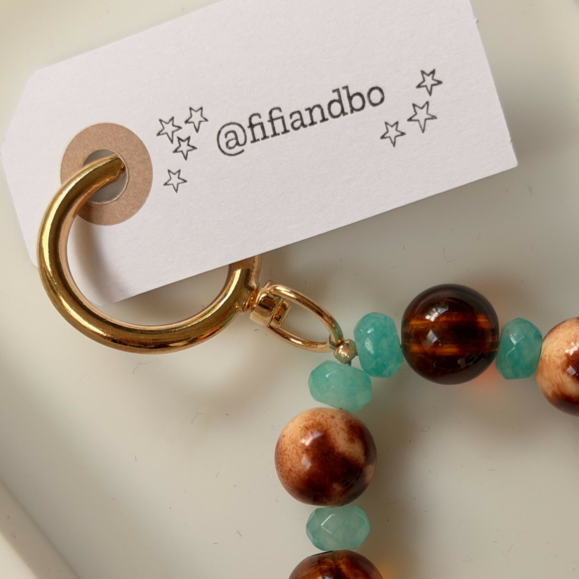 Fifi & Bo Bag Charm Tortoiseshell and Blue