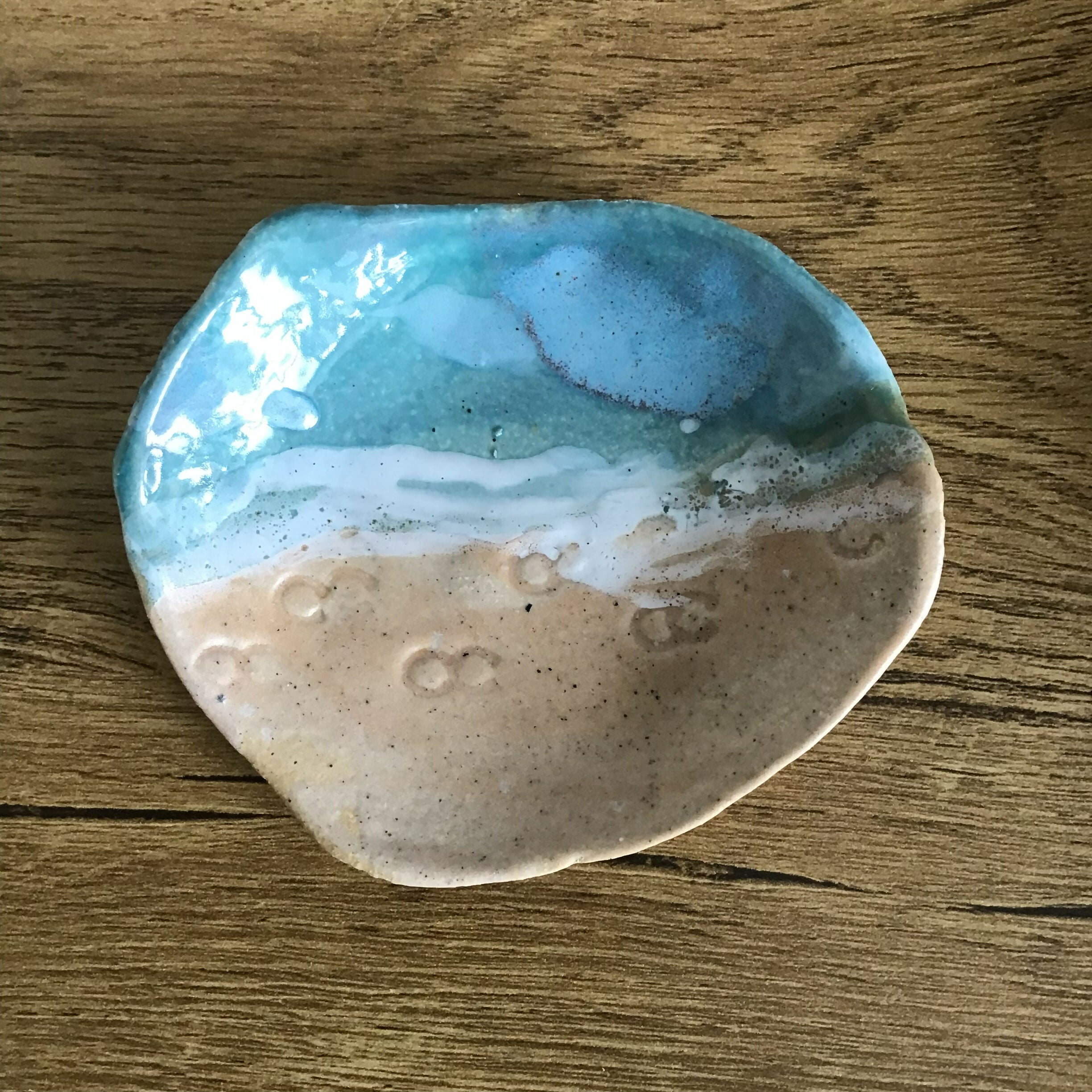 Beach footprints trinket dish