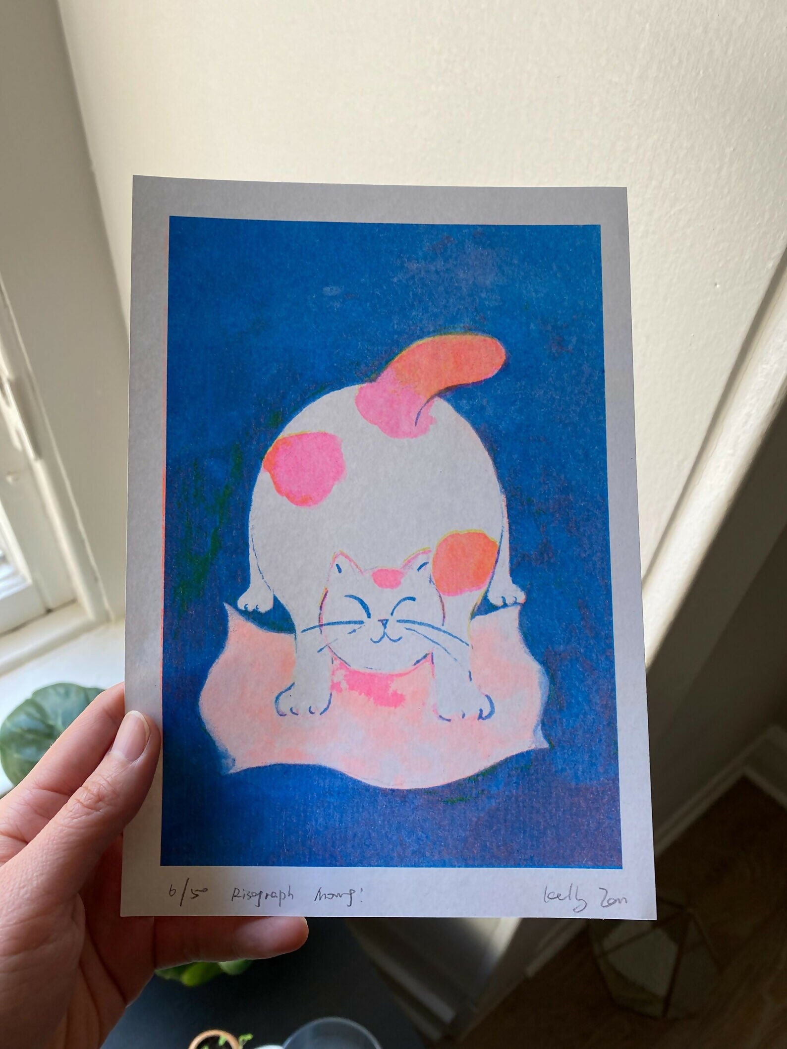 Morning Cat Riso Print