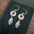 Handmade Silver Oak Leaf Earrings With Amber Stones