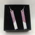 Purple and White Long Enamel Earrings