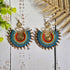 Tropical Blue Macrame Earrings; Boho Colourful Dopamine Colourful Statement Earrings
