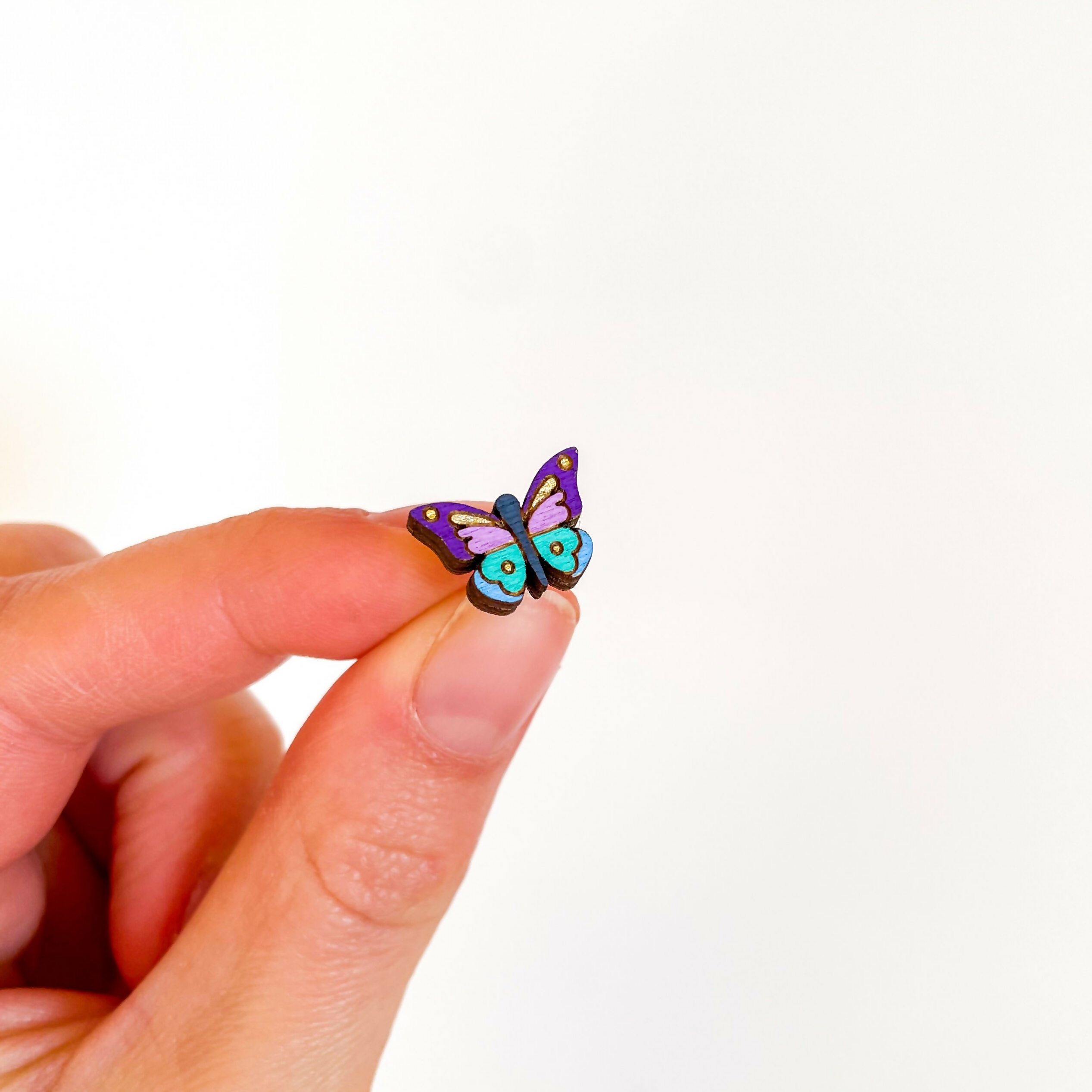 Purple Butterfly Stud Earrings