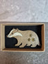 Handcrafted Walnut Veneer Badger Pin