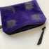 Purple Sun and Moon Velvet Zip-Up Pouch with Wrist Strap