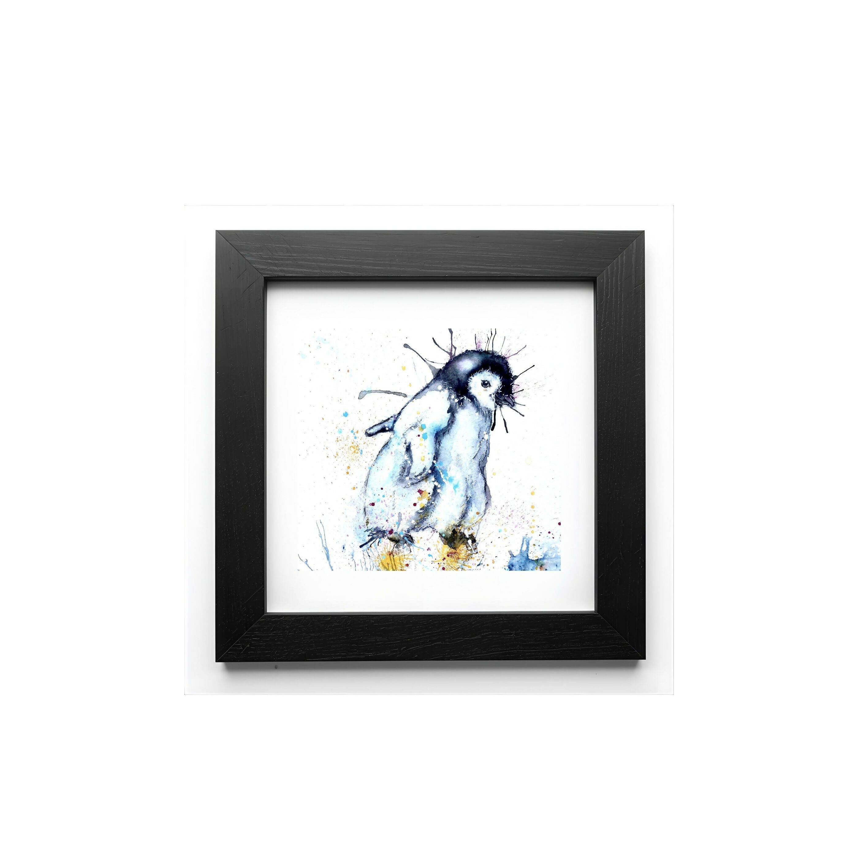 FINE ART PRINT OF PADDLING PENGUIN, PART OF THE 'LITTLE MINI TREASURE' ART COLLECTION