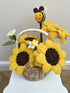 Handmade Chenille Sunflower Gift Basket