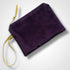 Lotus Flower Aubergine Velvet Zip-Up Pouch with Wrist Strap