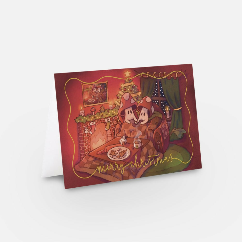 Cosy Mushroom Christmas Card