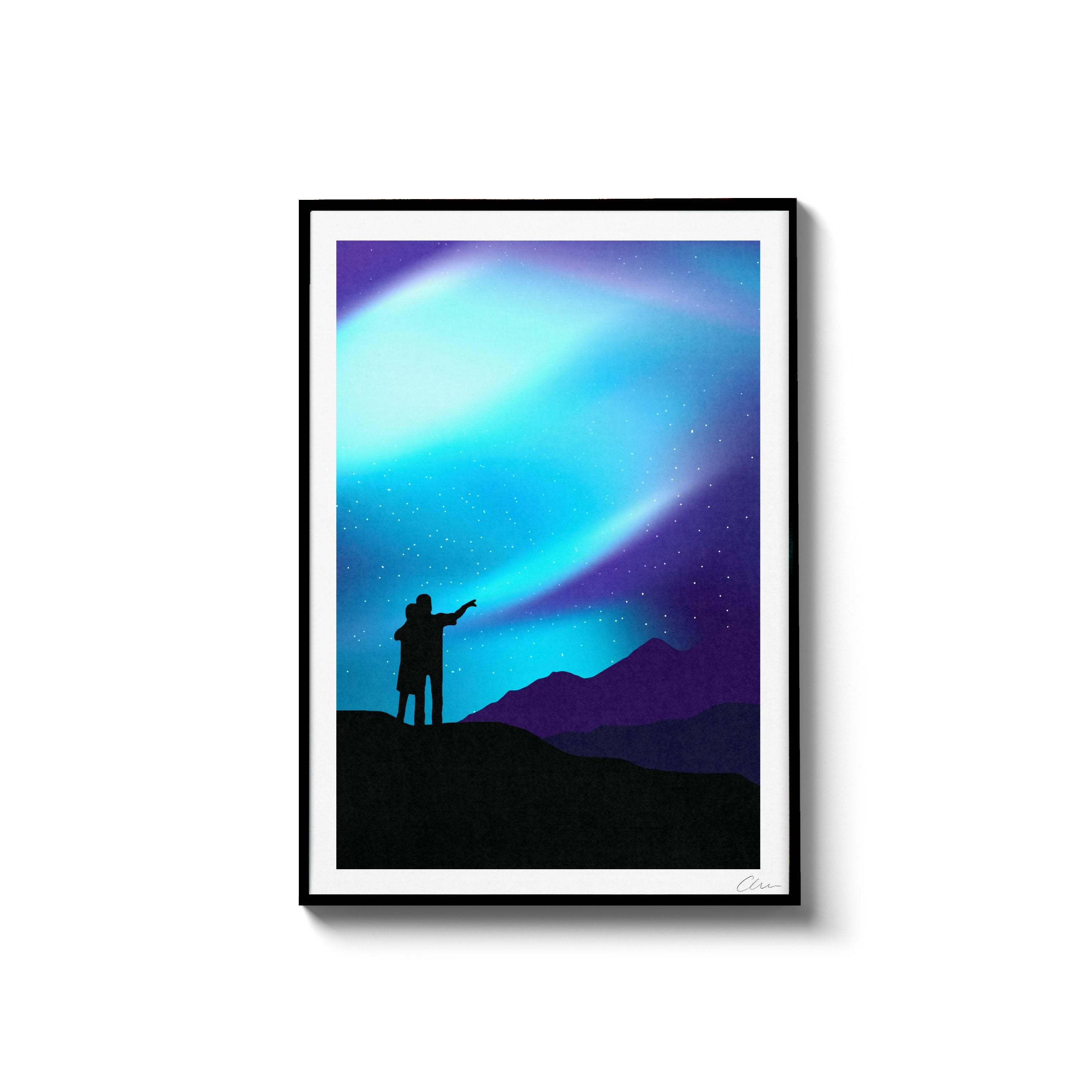 Let's Chase The Aurora Together, A4 Print