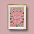 Feel Good Floral Art Print Pink A4