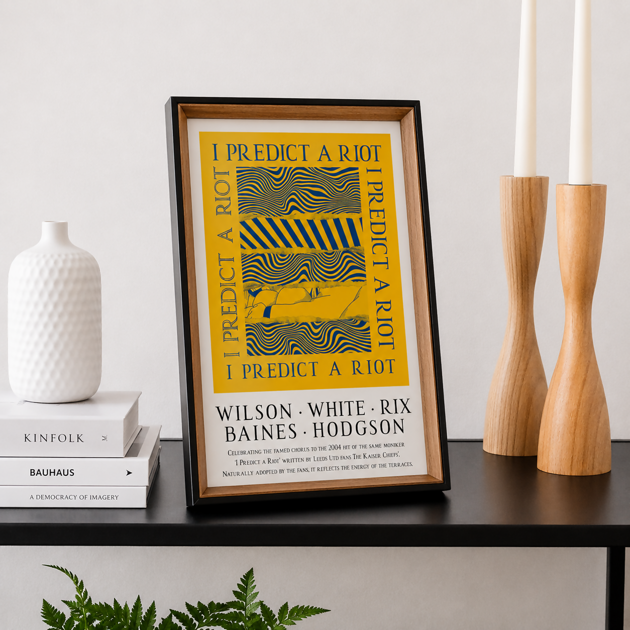 Leeds Utd Art Print RIOT LYRICS Design in Yellow