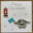 Christmas Card with Crocheted Elephant Posting letter to Santa.
