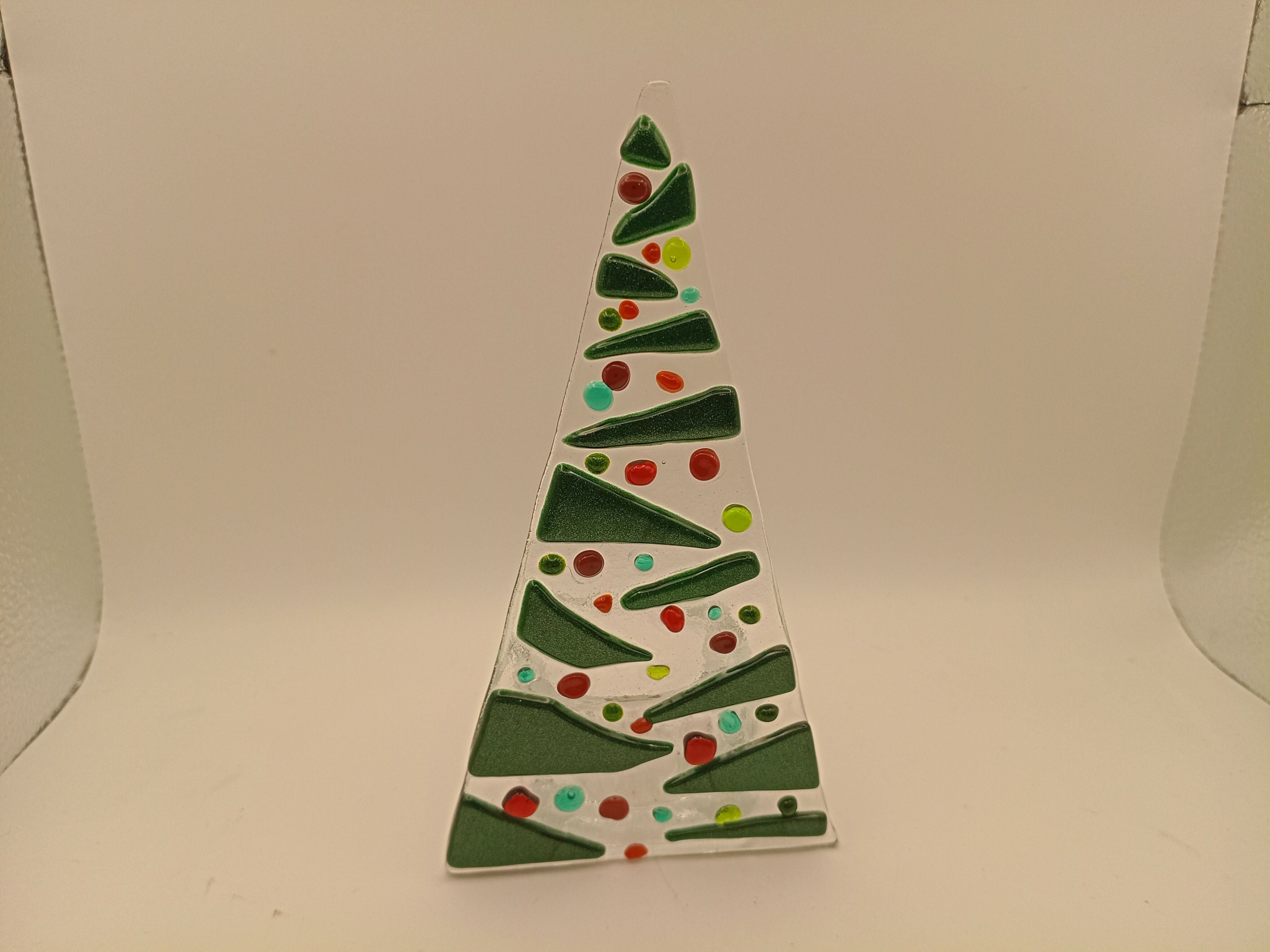 Fused Glass Christmas Tree Tealight