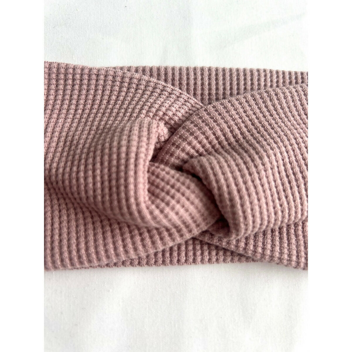 Mauve Pink Waffle Jersey Headband