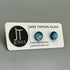 Ice Blue Dichroic Fused Glass Sterling Silver Stud Earrings - Handmade by Jade Tapson Glass.