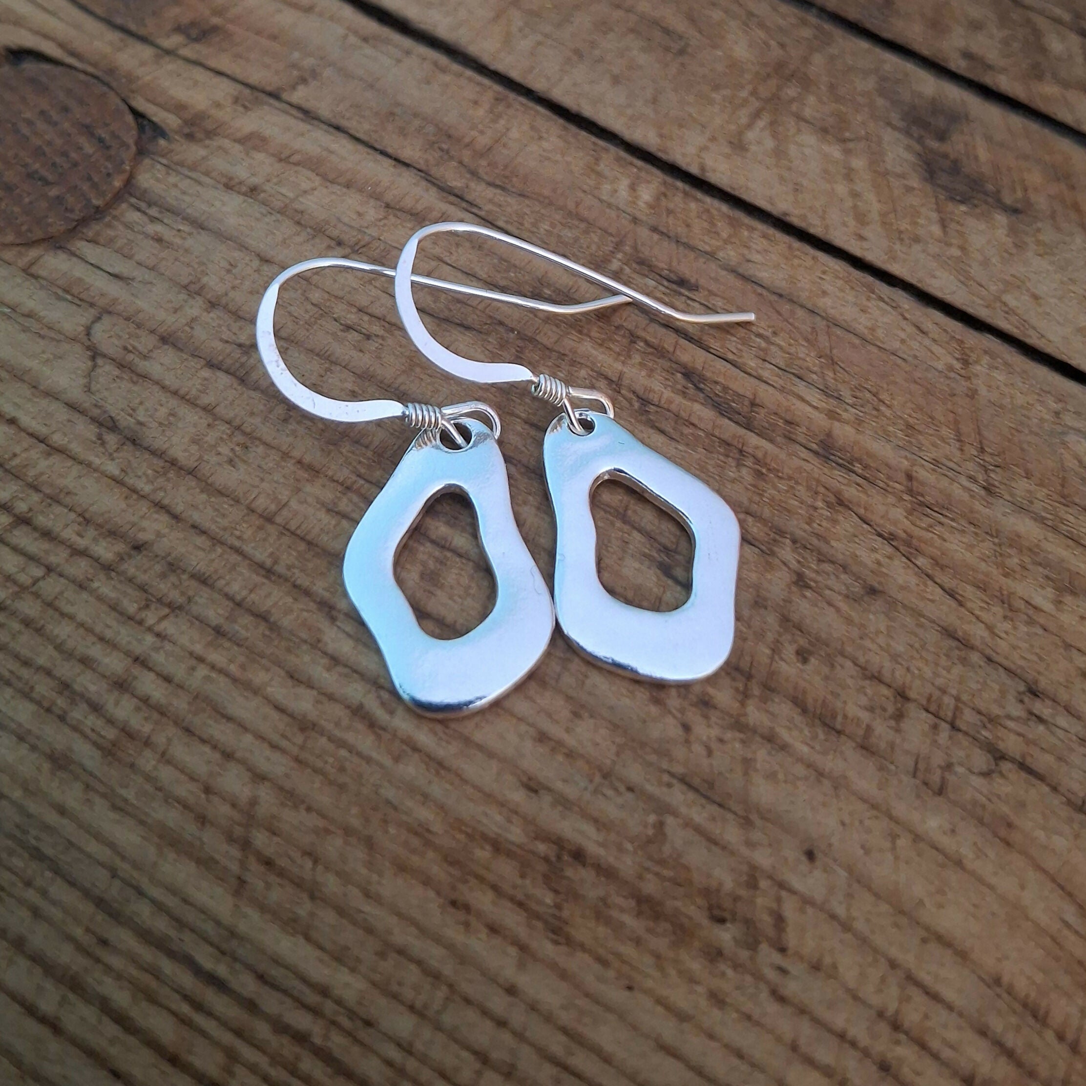 Handmade Silver Squiggle Earrings