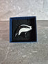 Handcrafted, Black And White, Badgers Head Pin