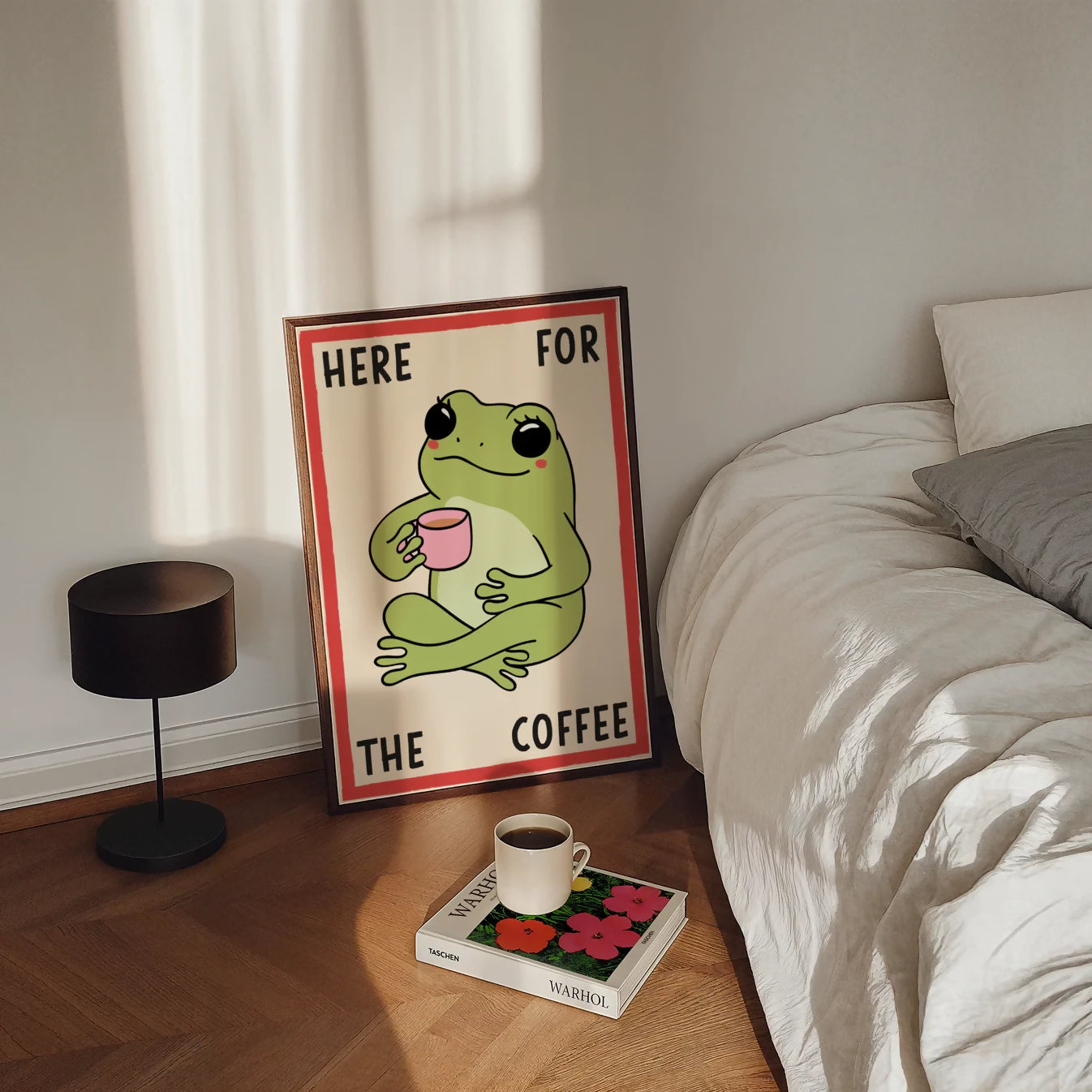 FROG HERE FOR THE COFFEE WALL ART PRINT