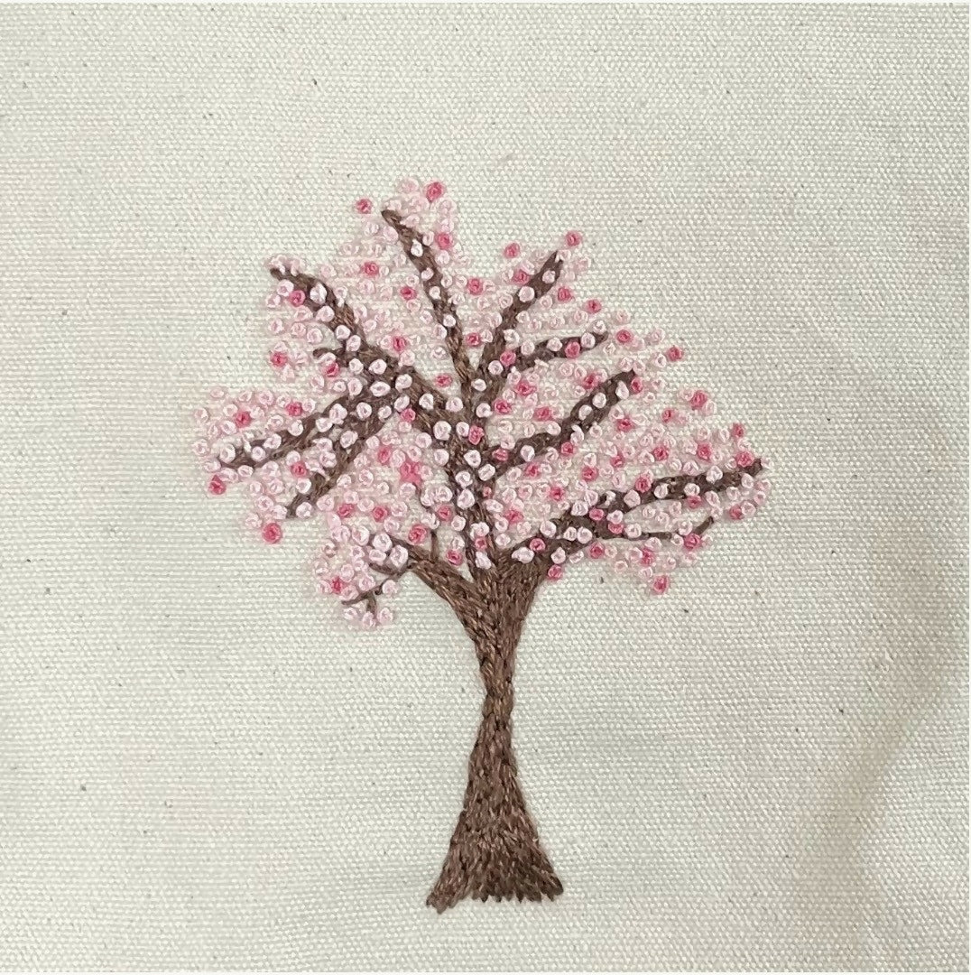 Blossom Tree Hand Embroidered Pouch