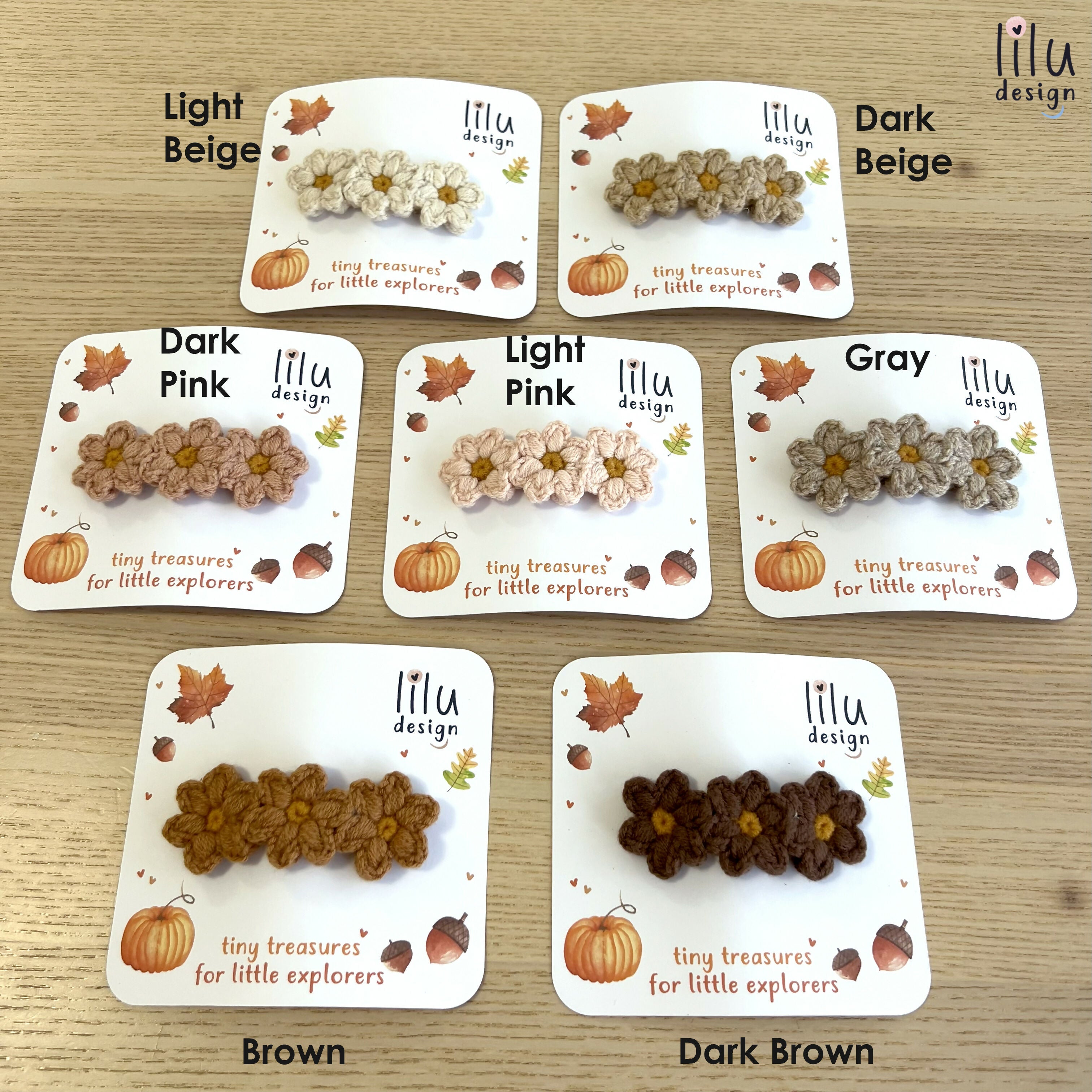 Crochet Hair Clip - Three Daisies